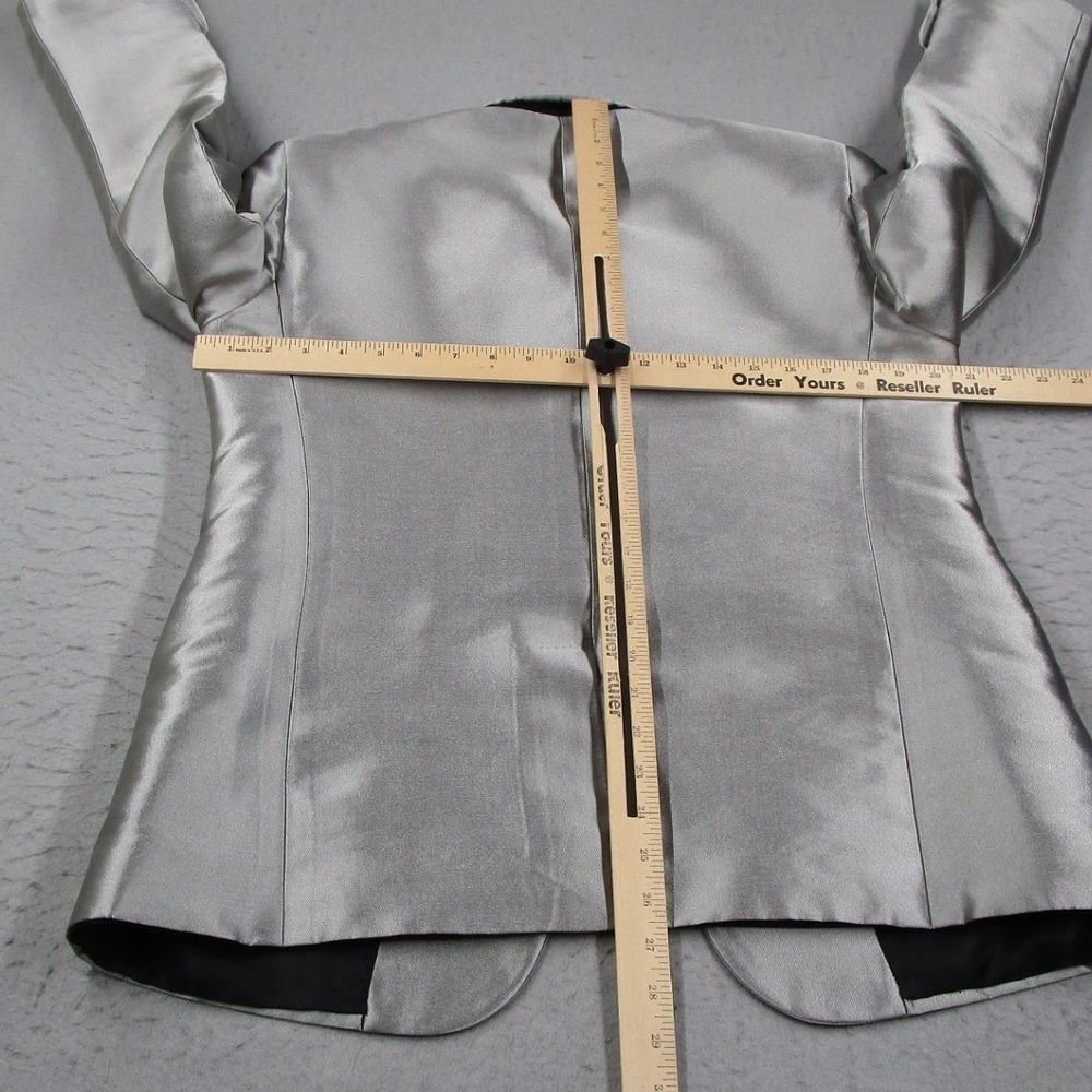 Balenciaga Paris Suit Mens 48 IT Metallic Silver Silk Made in Italy READ* - Picture 11 of 16